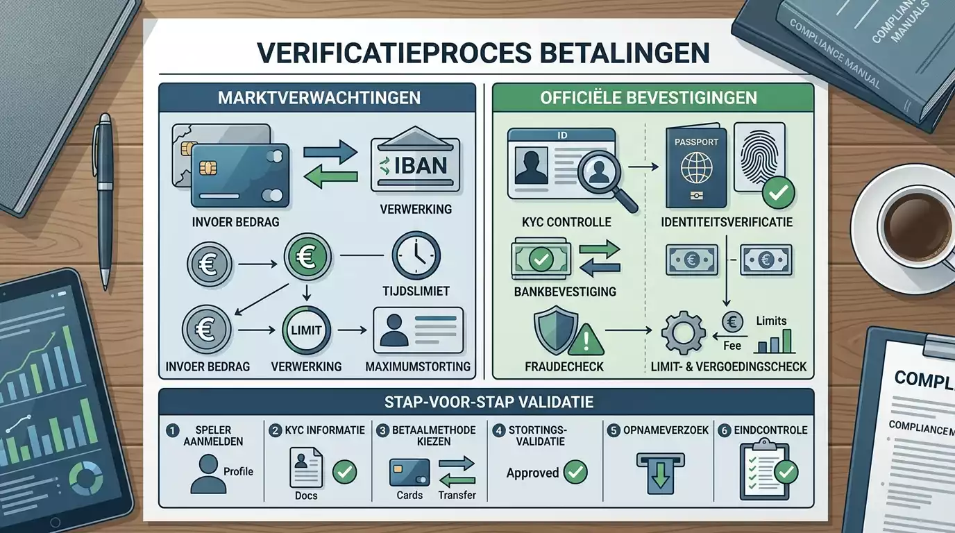Checklist voor Voltslot betalingen met marktverwachting en bewijsstatus