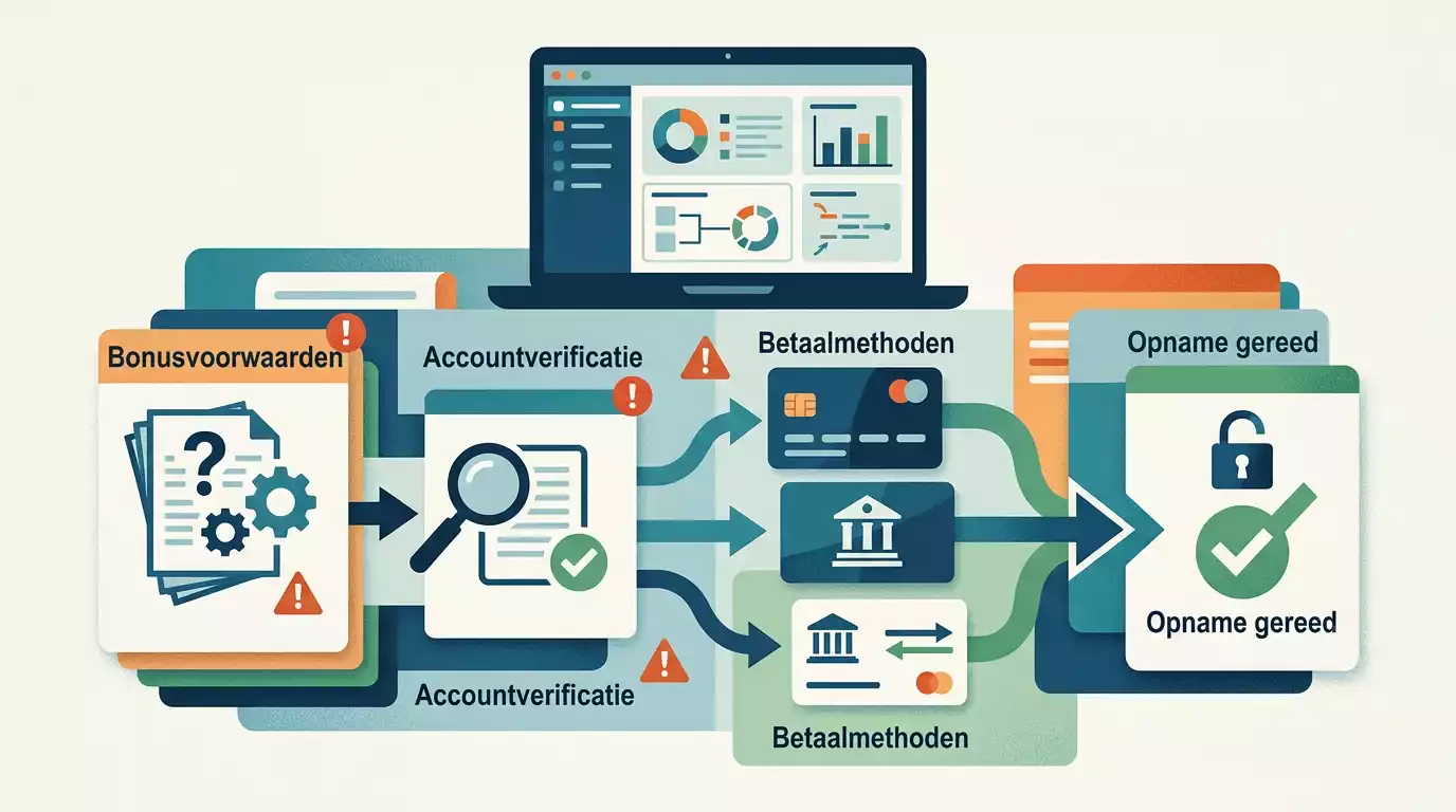 Controlekaart voor bonus, betalingen en accountvoorwaarden bij Voltslot